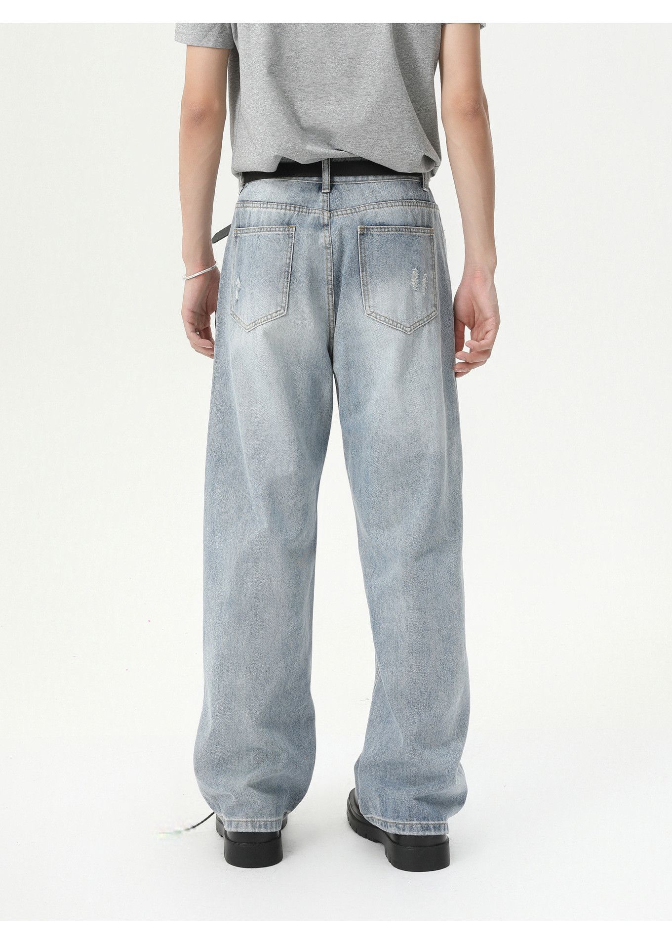 Vintage Men's distressed ripped loose-fitting washed denim jeans Size US 32 / EU 48 - 5 Thumbnail