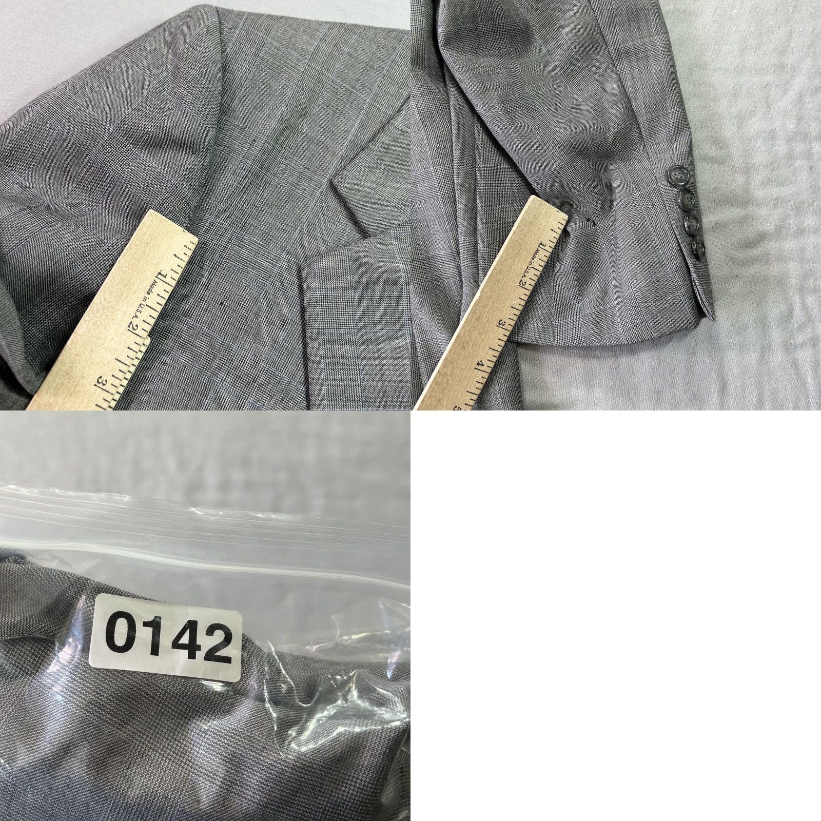 Vintage Hickey Freeman Blazer Mens 42R Gray Herringbone Wool Sport Coat Jacket Size 42R - 9 Thumbnail