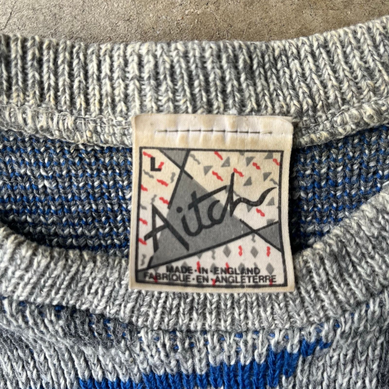 Vintage VINTAGE AITCH SWEATER GEOMETRIC 90S KNIT LARGE ACRYLIC WOOL Size US L / EU 52-54 / 3 - 6 Thumbnail