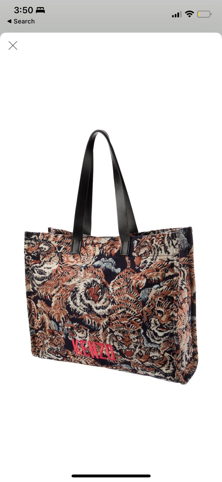 Kenzo KENZO Canvas Tapestry Tiger Tote Size ONE SIZE - 2 Preview
