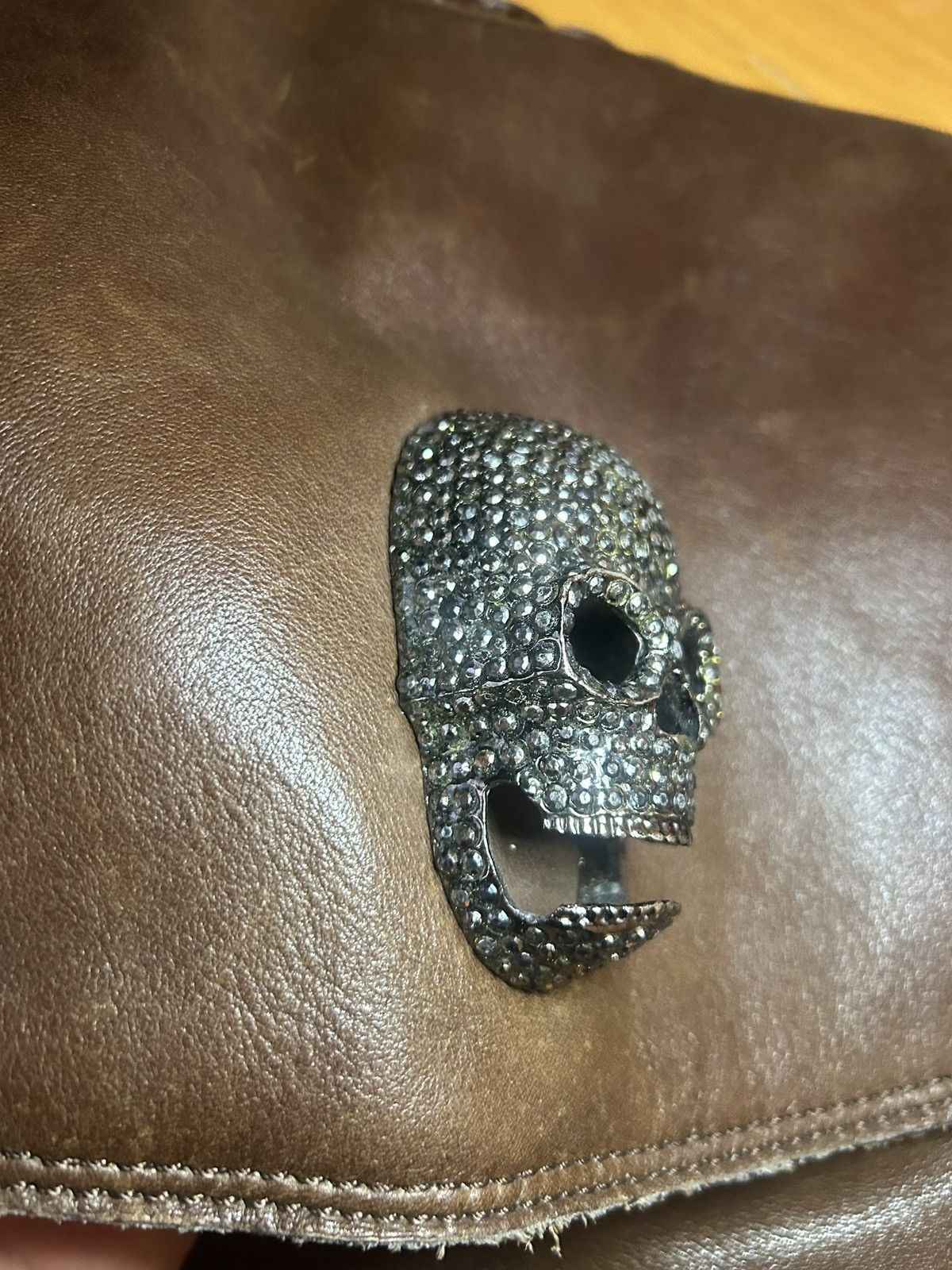 Vintage Thomas Wylde braided leather rhinestone skull crossbody bag Size ONE SIZE - 7 Thumbnail