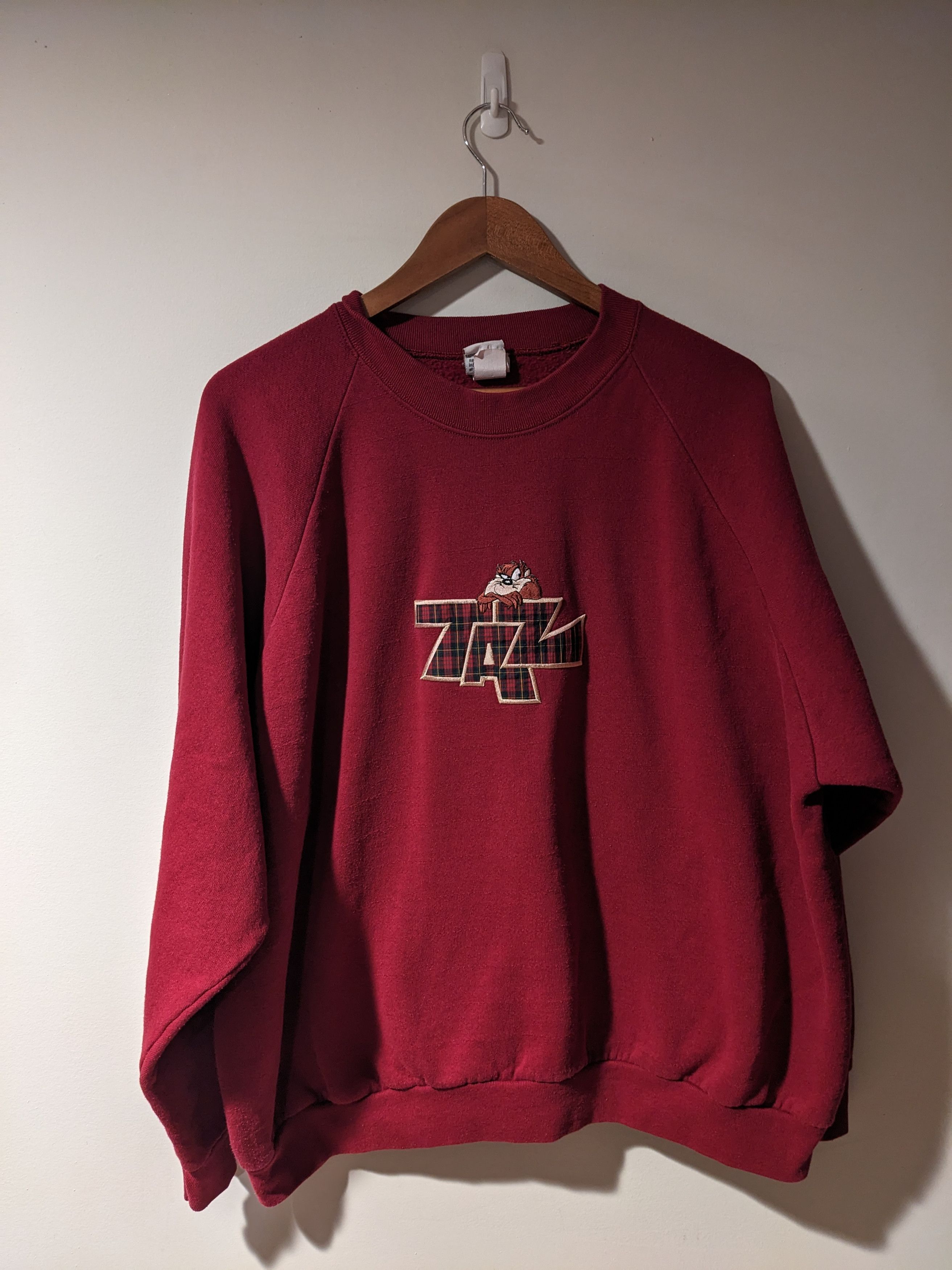 Cartoon Network × Vintage Vintage 90s Looney Tunes Taz Center Logo X-Large Sweatshirt Size US XL / EU 56 / 4 - 1 Thumbnail