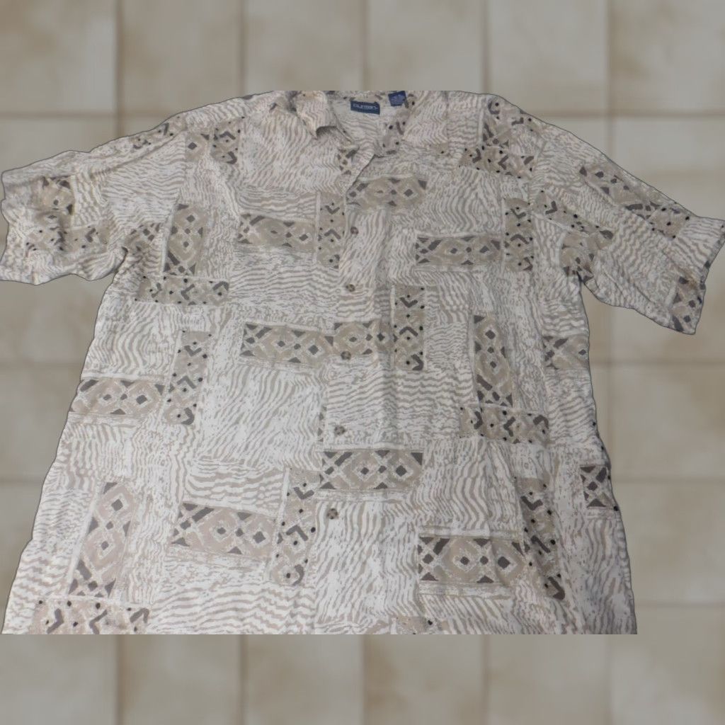 Vintage Puritan Mens Shirt XL Beige Button-Down Short Sleeve Collared Knit Cotton Logo Vintage No Size US XL / EU 56 / 4 - 1 Thumbnail