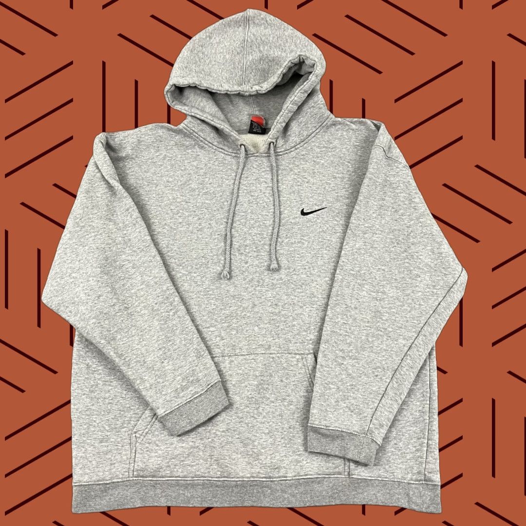 Nike VINTAGE Nike Team Hoodie Sweatshirt Mens XL Gray Swoosh Check Skater Retro Y2K Size US XL / EU 56 / 4 - 1 Thumbnail