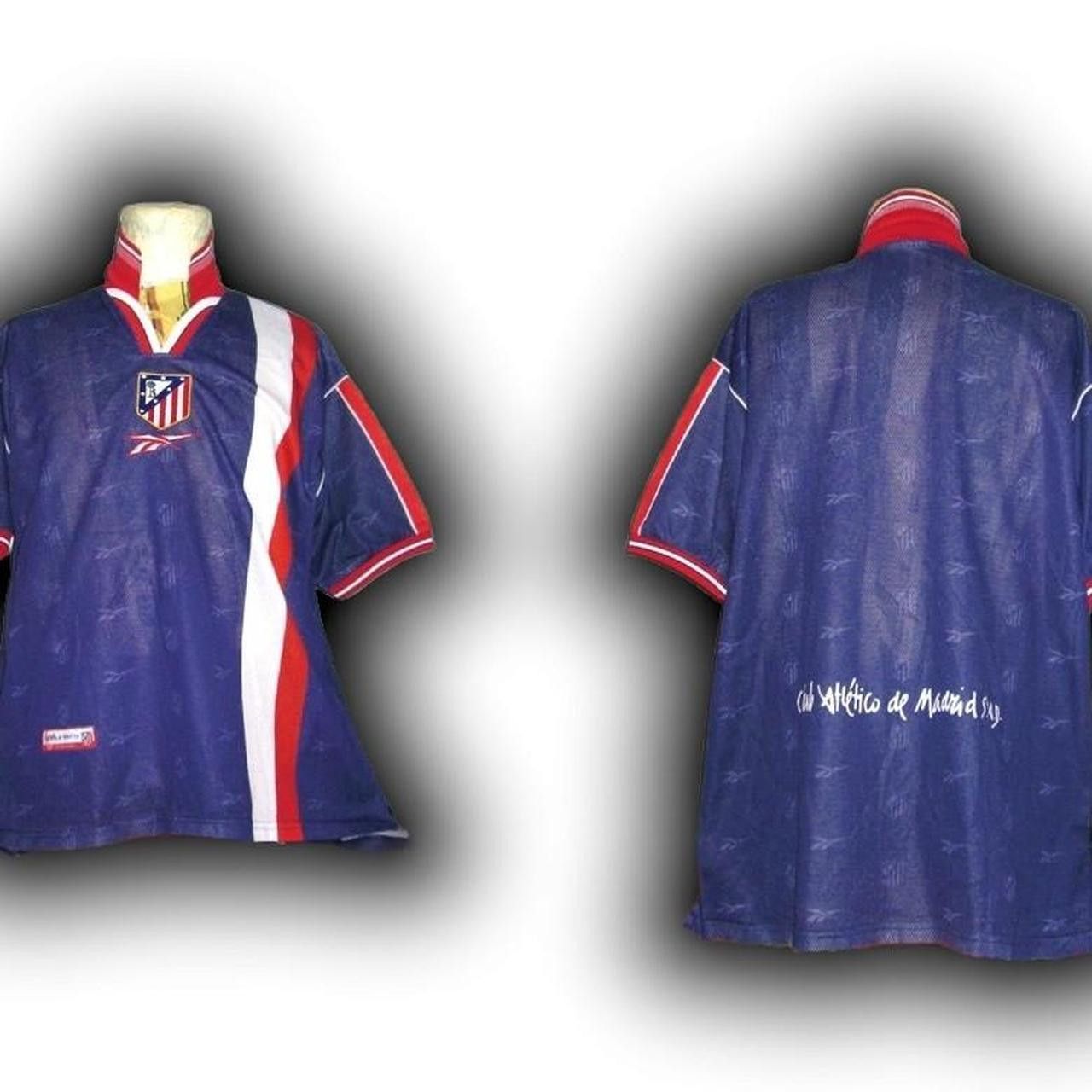 Reebok Atletico Madrid Spain 1998 1999 Away Shirt Jersey Size US XL / EU 56 / 4 - 2 Thumbnail