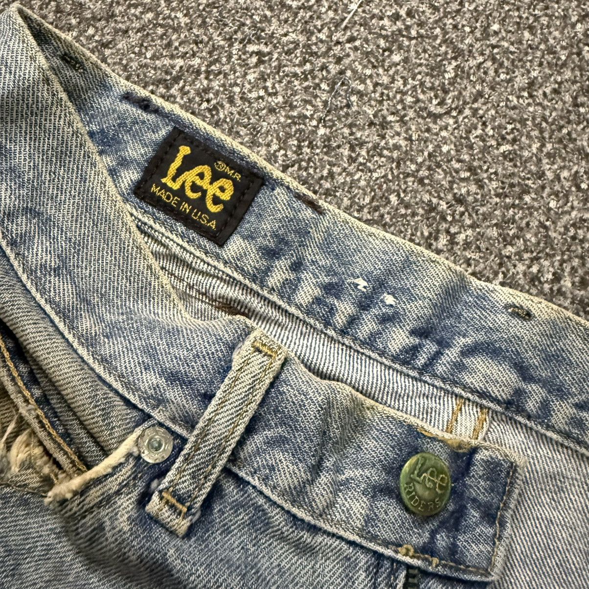 Cowboy Equipment Vintage 90s Lee Usa Thrashed Jeans Size US 32 / EU 48 - 8 Thumbnail