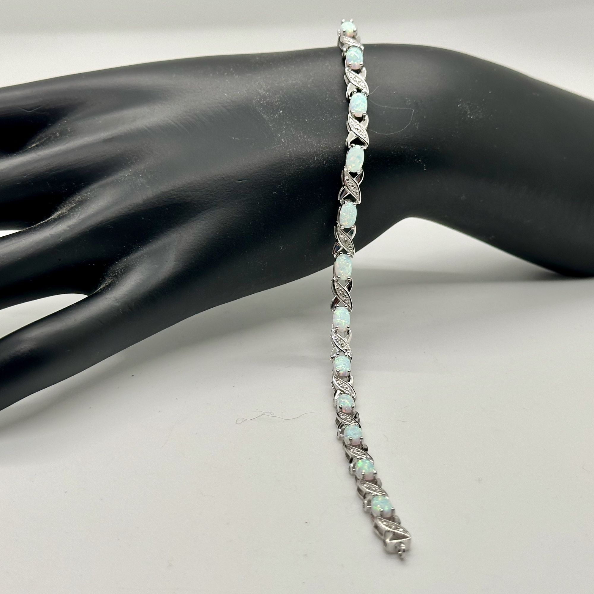 Other XO Infinity Bracelet Lab Created Opal and Diamond Accent in Size ONE SIZE - 5 Thumbnail