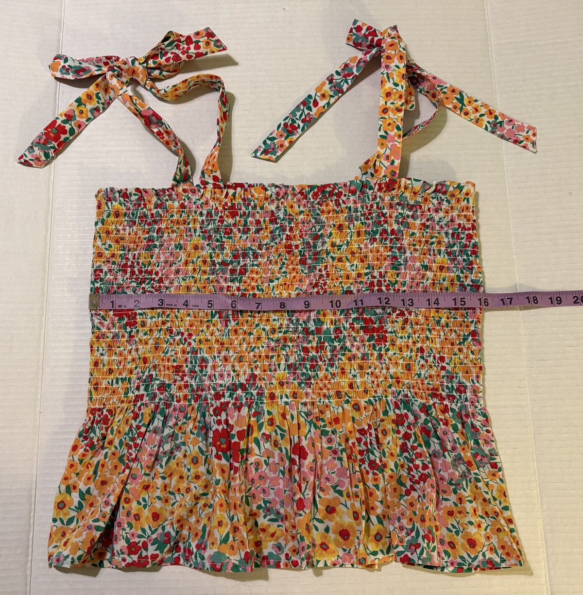 J.Crew J. Crew Women’s Smocked Floral Tie Tank Top -medium Size M / US 6-8 / IT 42-44 - 7 Thumbnail