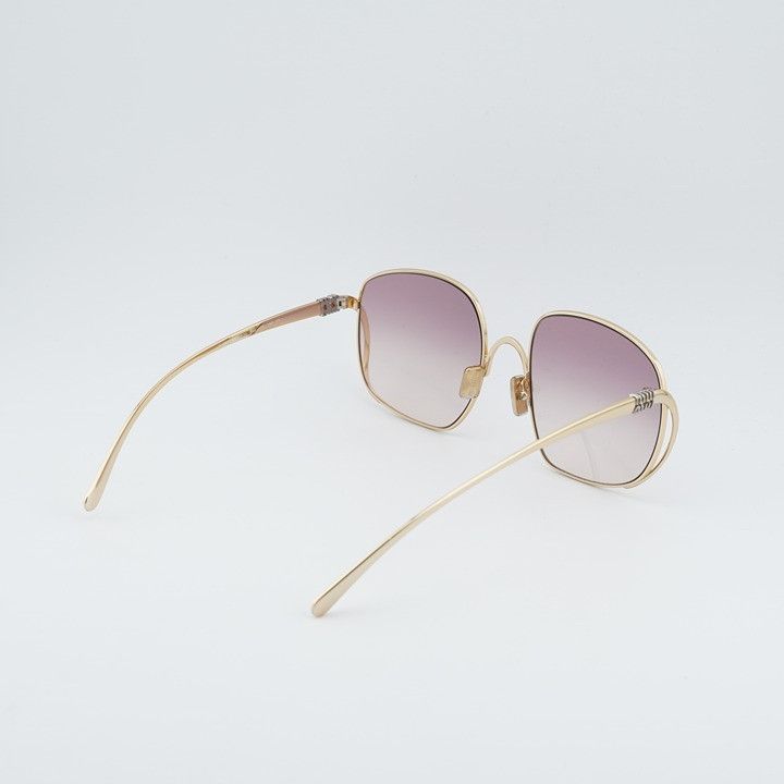 Miu Miu Miu Miu MUA57S 5AK40S Sunglasses Gold Square Frame, Pink Size ONE SIZE - 10 Thumbnail