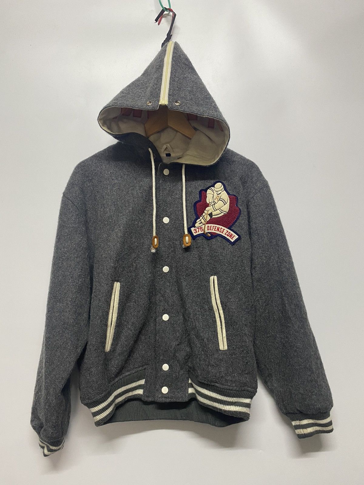 Designer × Japanese Brand Japan Brand Varsity Wool Jacket Hooded Alabama Defense Zone Size US L / EU 52-54 / 3 - 1 Thumbnail