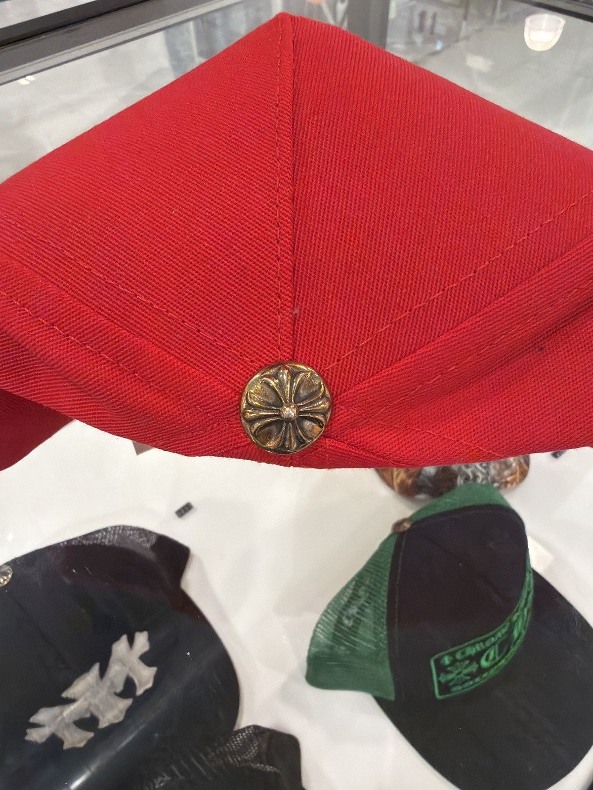 Chrome Hearts Chrome Hearts CH 5 Panel Red Hat Size ONE SIZE - 3 Thumbnail