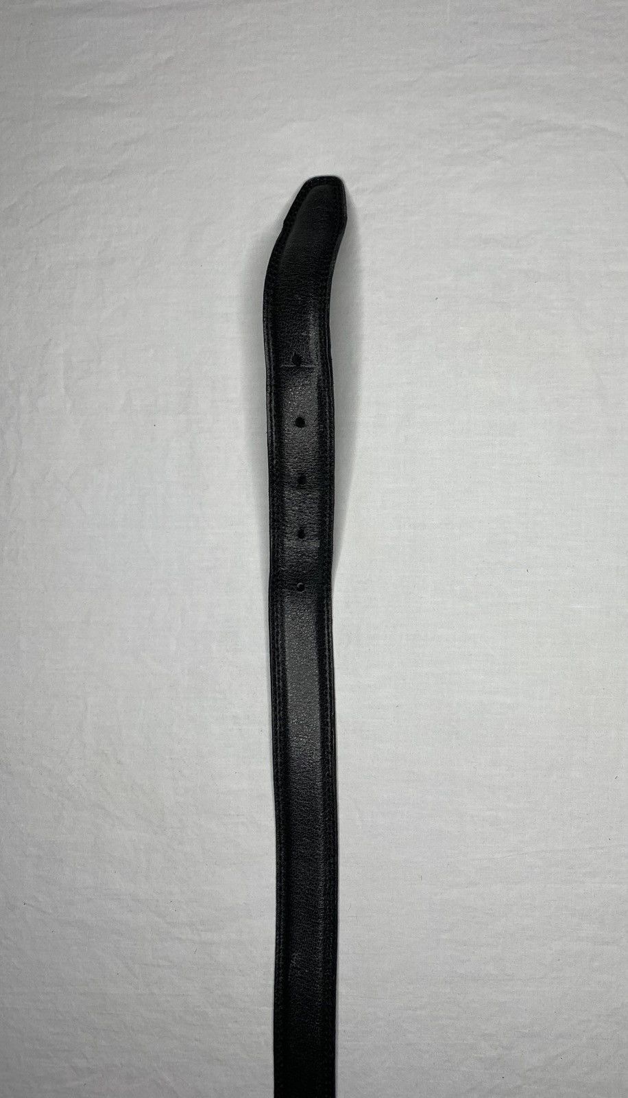 Leather Black Genuine Italian Leather Belt Solid Brass Buckle 40/100 Size 40 - 7 Thumbnail