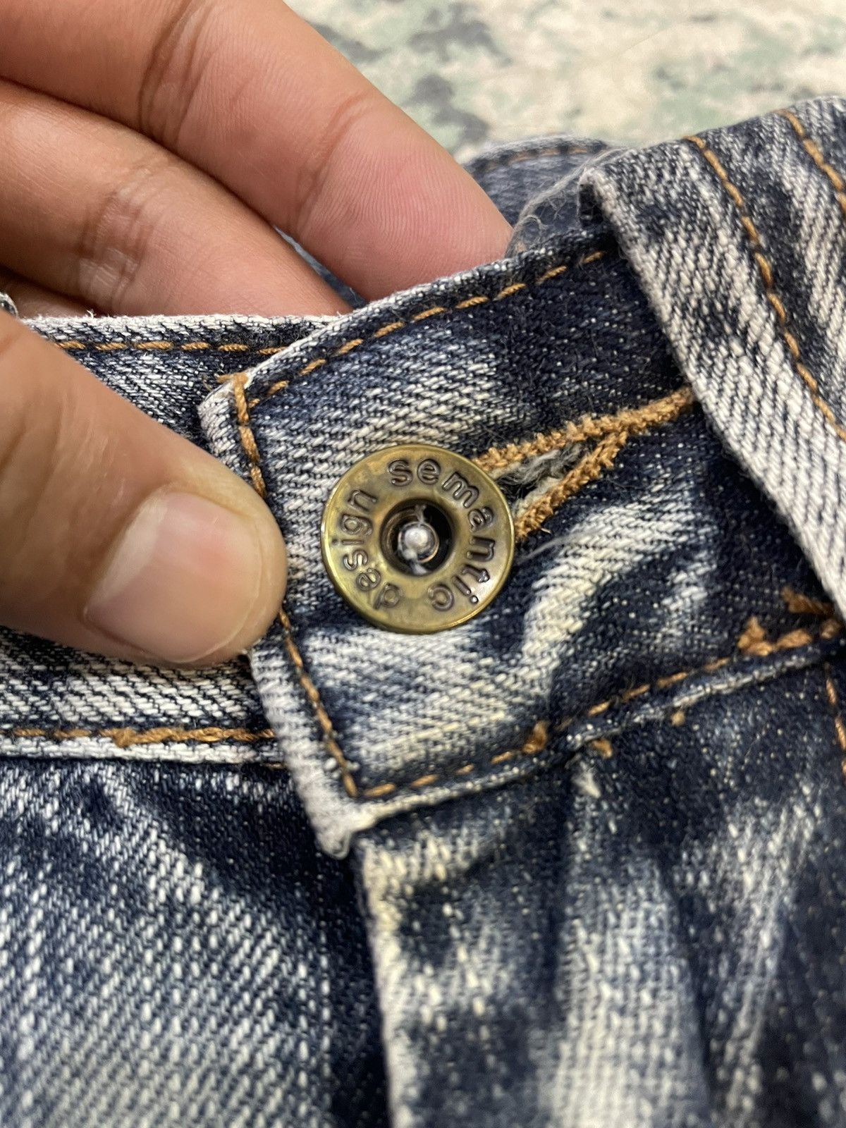 Vintage Semantic Design Paint X Distressed Flare Jeans