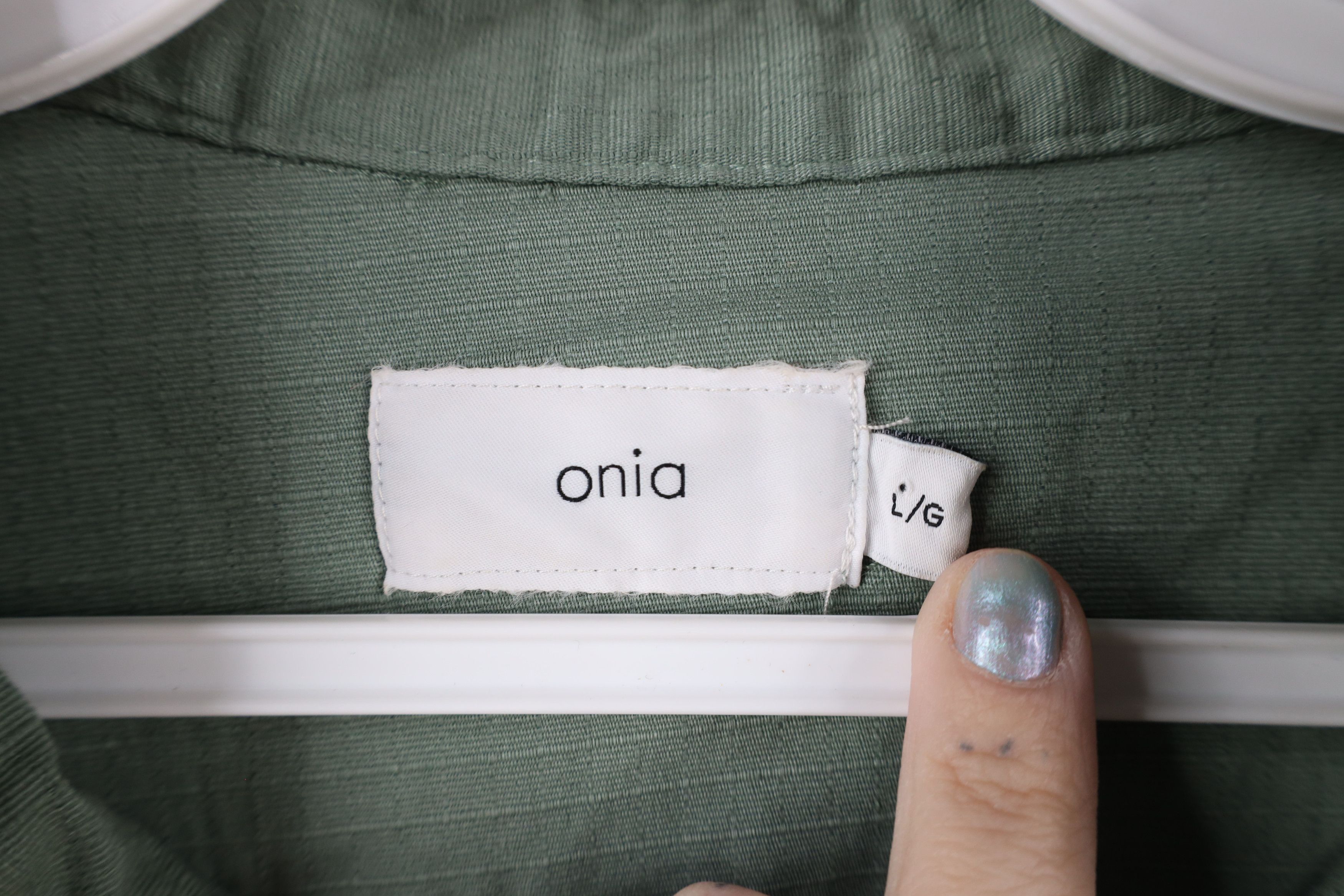 Vintage Onia Ripstop Collared Button Shirt Green Cotton Size US L / EU 52-54 / 3 - 4 Thumbnail