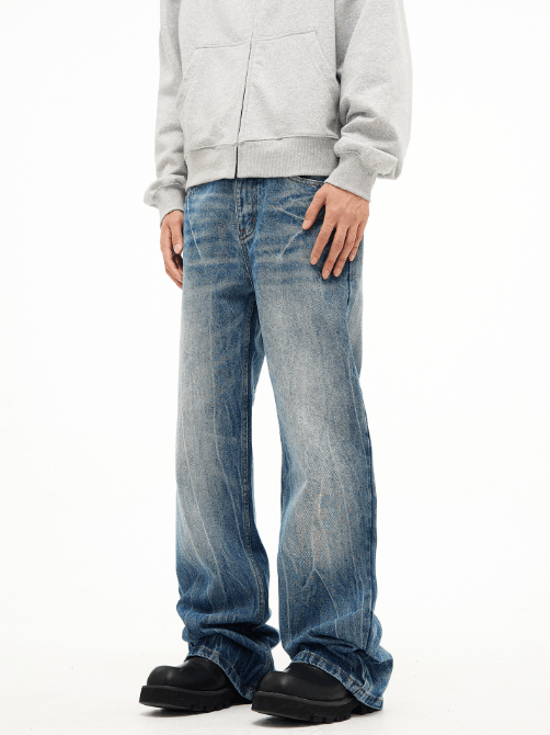 Japanese Brand Lightning washed retro cleanfit straight flared jeans y2k Size US 32 / EU 48 - 4 Thumbnail