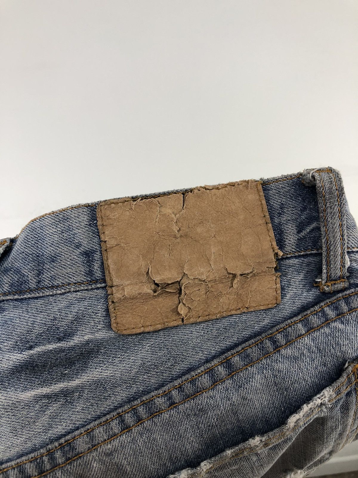 Japanese Brand Vintage Union Station Distressed Light Wash Jeans Size US 30 / EU 46 - 21 Thumbnail