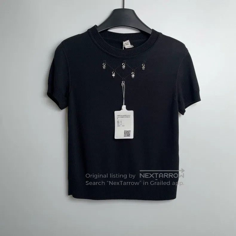 Hermes Hermes Pendant Black Knit Short Sleeve Size XS / US 0-2 / IT 36-38 - 2 Thumbnail