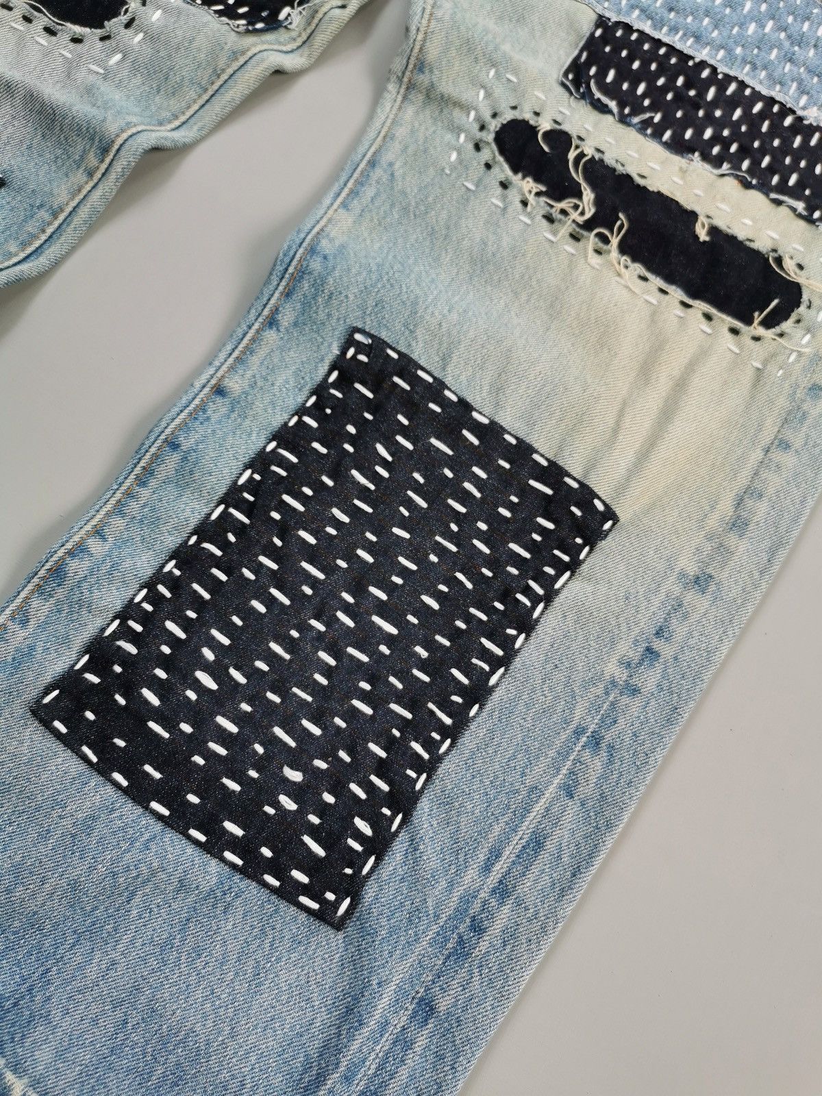 Levi's 80s Vintage Levis Selvedge Denim Patchwork Jeans Size US 36 / EU 52 - 15 Thumbnail