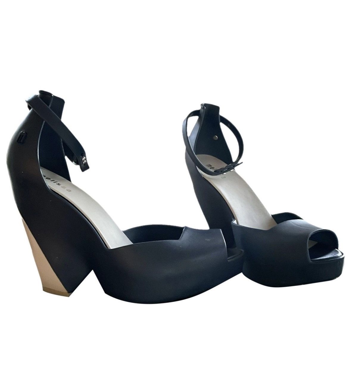 Melissa Melissa Navy Beige Wedges Size 7 Size US 6.5 / IT 36.5 - 1 Thumbnail
