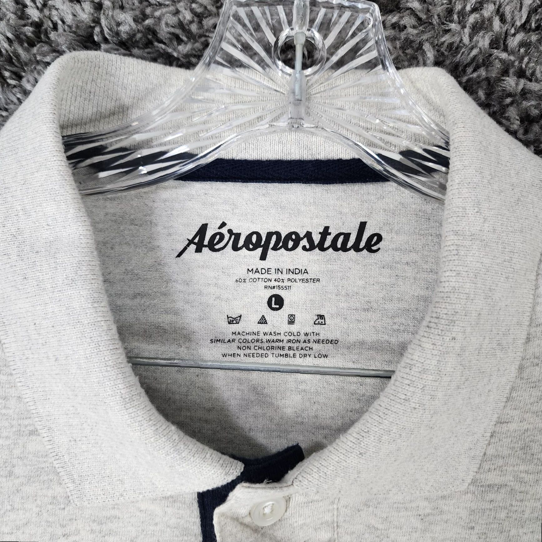 Vintage AÉROPOSTALE Polo Shirt Mens Short Sleeve Size L Blue/Grey Modern Classic Polo Shirt Mens L Blue Size US L / EU 52-54 / 3 - 5 Thumbnail