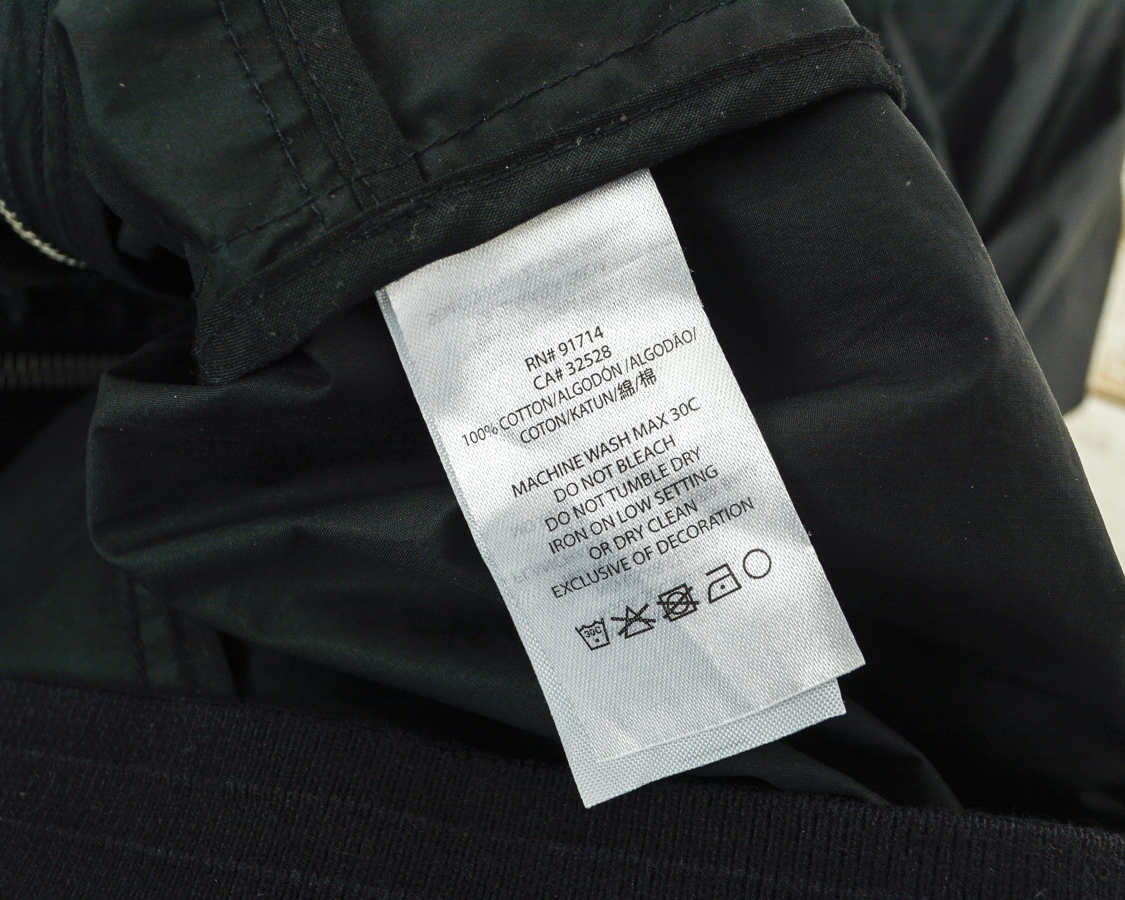 Armani Exchange AX men L Bomber Jacket Waxed cotton Racer Moto Black Coat Size US L / EU 52-54 / 3 - 8 Thumbnail