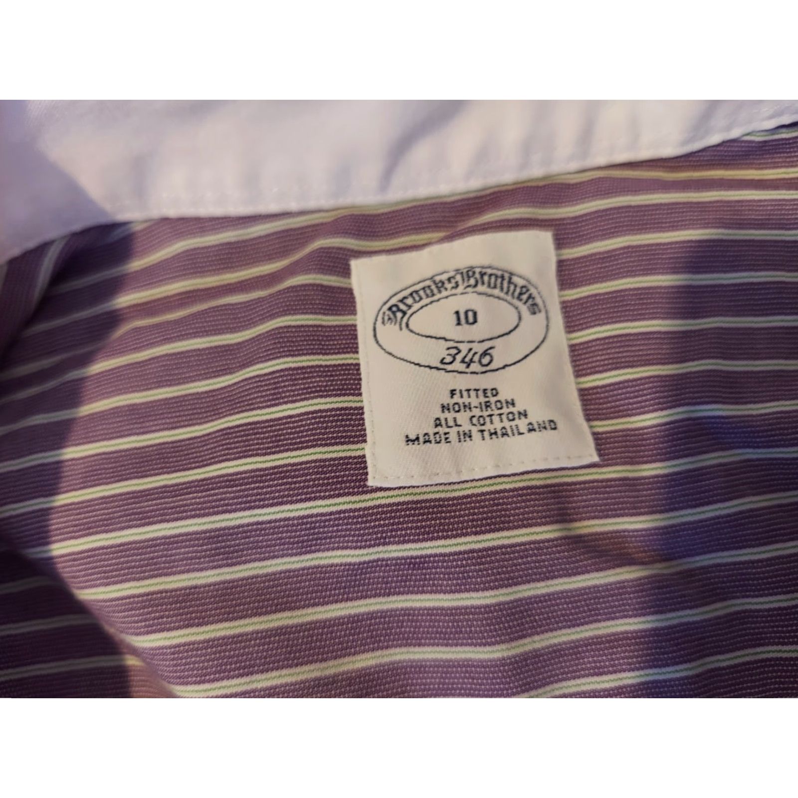 Brooks Brothers Womens Brooks Brothers Dress Shirt 10 Purple Button Cotton Blouse Size L / US 10 / IT 46 - 3 Thumbnail