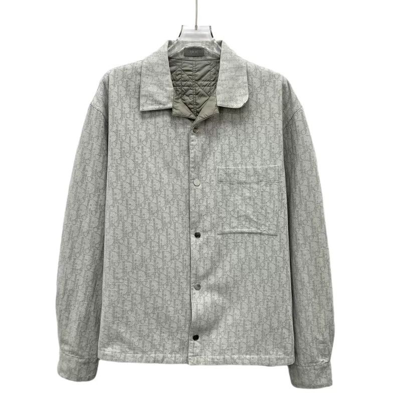 Dior Dior Gray logo jacquart full print cotton lapel single-bre Size US S / EU 44-46 / 1 - 1 Thumbnail