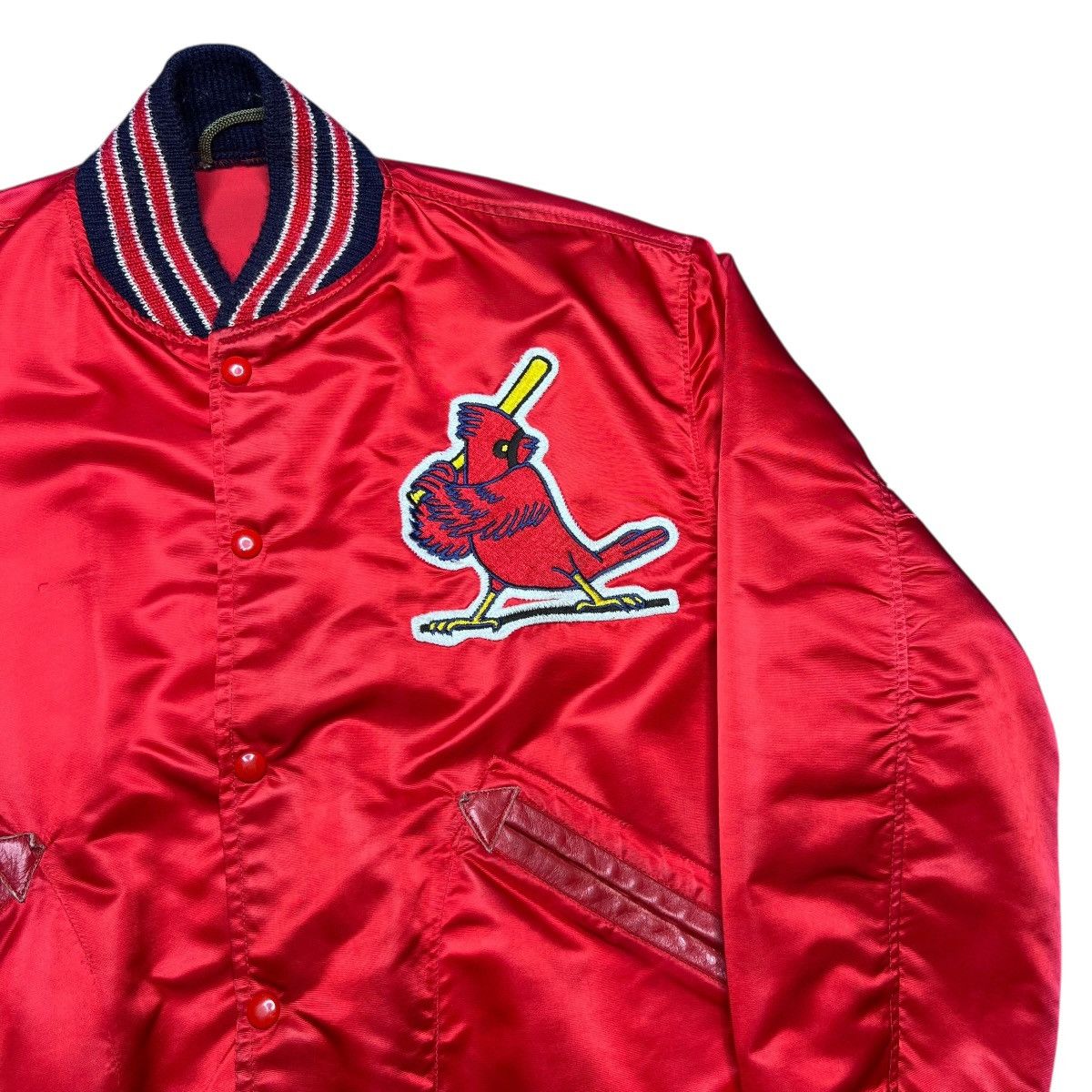 MLB Vtg 1960s MLB St. Louis Cardinals KM Pro Co Red Satin Jacket Size US L / EU 52-54 / 3 - 23 Thumbnail