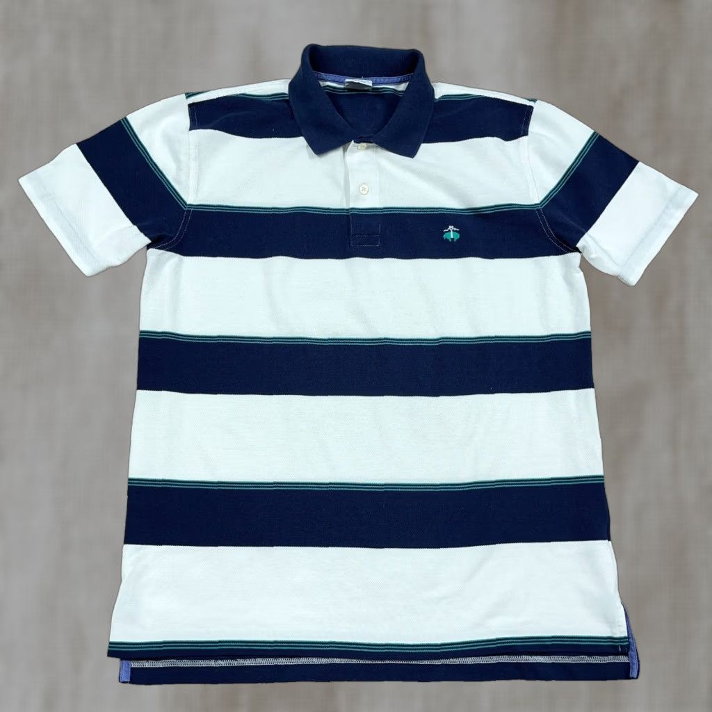 Brooks Brothers Brooks Brothers Polo Shirt Men L Blue White Colorblock 90s Classic Designer Preppy Striped Short Sleeve Button Collar Mens Polo Size US L / EU 52-54 / 3 - 1 Thumbnail