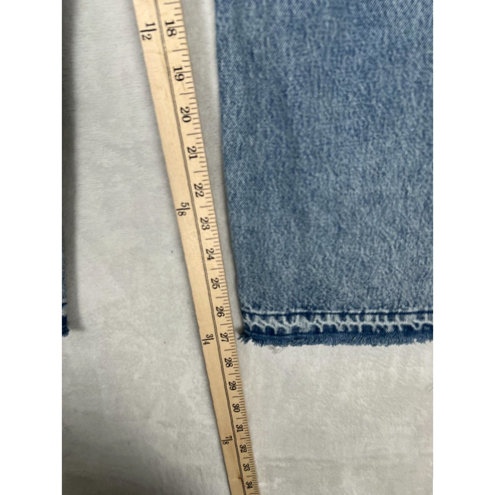 Levi's Levi's Ribcage Straight Ankle Jeans Womens 31 Blue High Rise Distressed Denim Size 24" / US 00 / IT 34 - 4 Thumbnail