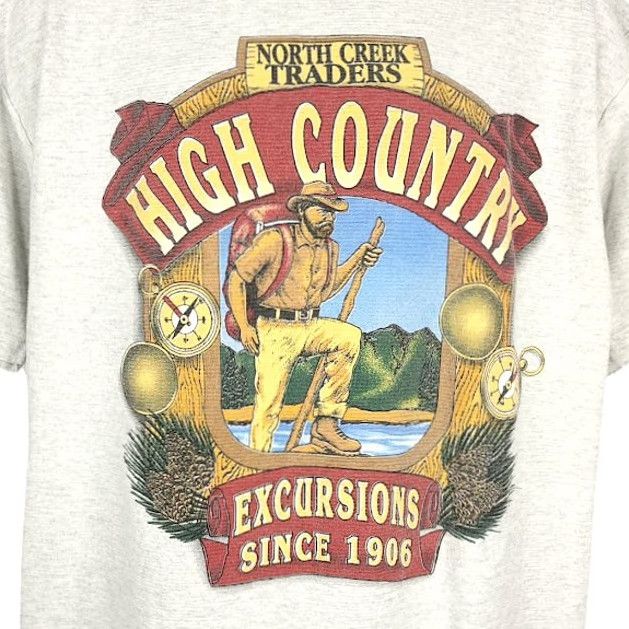 Vintage VINTAGE Hiking Excursions T Shirt Mens XL Gray Cotton 90s High Country Outdoors Made In USA North Creek Traders Mens T-Shirt Size US XL / EU 56 / 4 - 2 Thumbnail