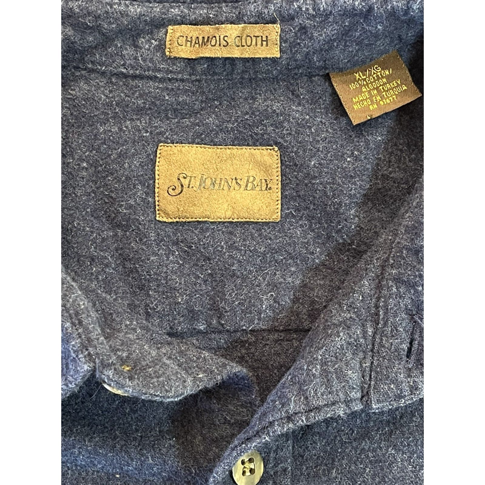 Vintage VINTAGE St. John's Bay Shirt Men XL Flannel Button-Up 90s Outdoor Blue Cotton Long Sleeve Shirt Mens Size US XL / EU 56 / 4 - 3 Thumbnail