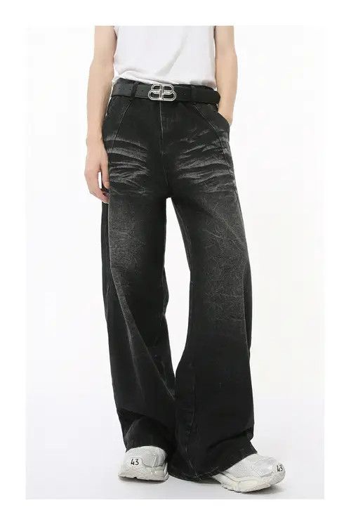 Japanese Brand × Jean American street retro trend washed wide-leg jeans Size US 32 / EU 48 - 2 Thumbnail