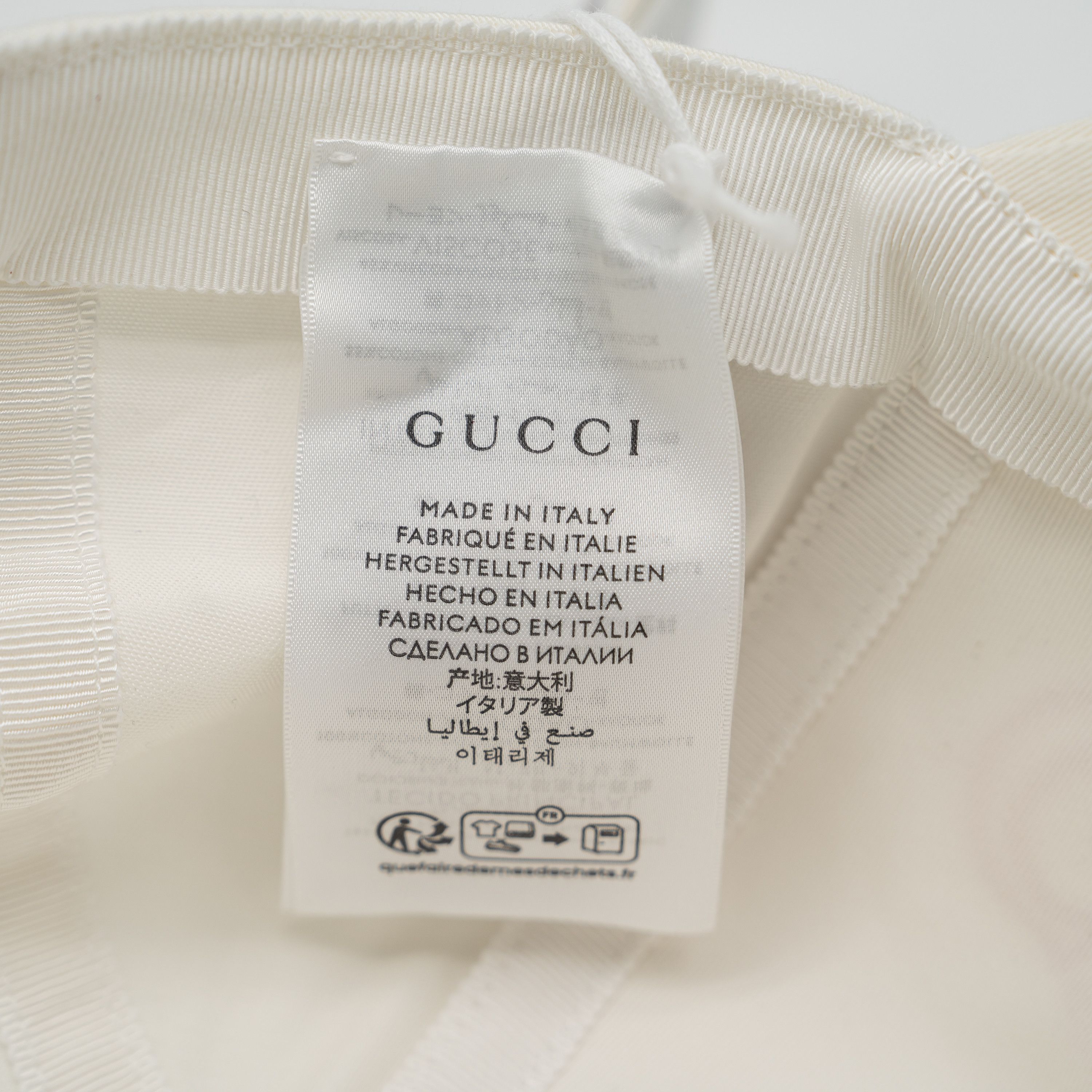 Gucci L Gucci White Embroidered Baseball Hat Cap Black Red Blue Size ONE SIZE - 6 Thumbnail