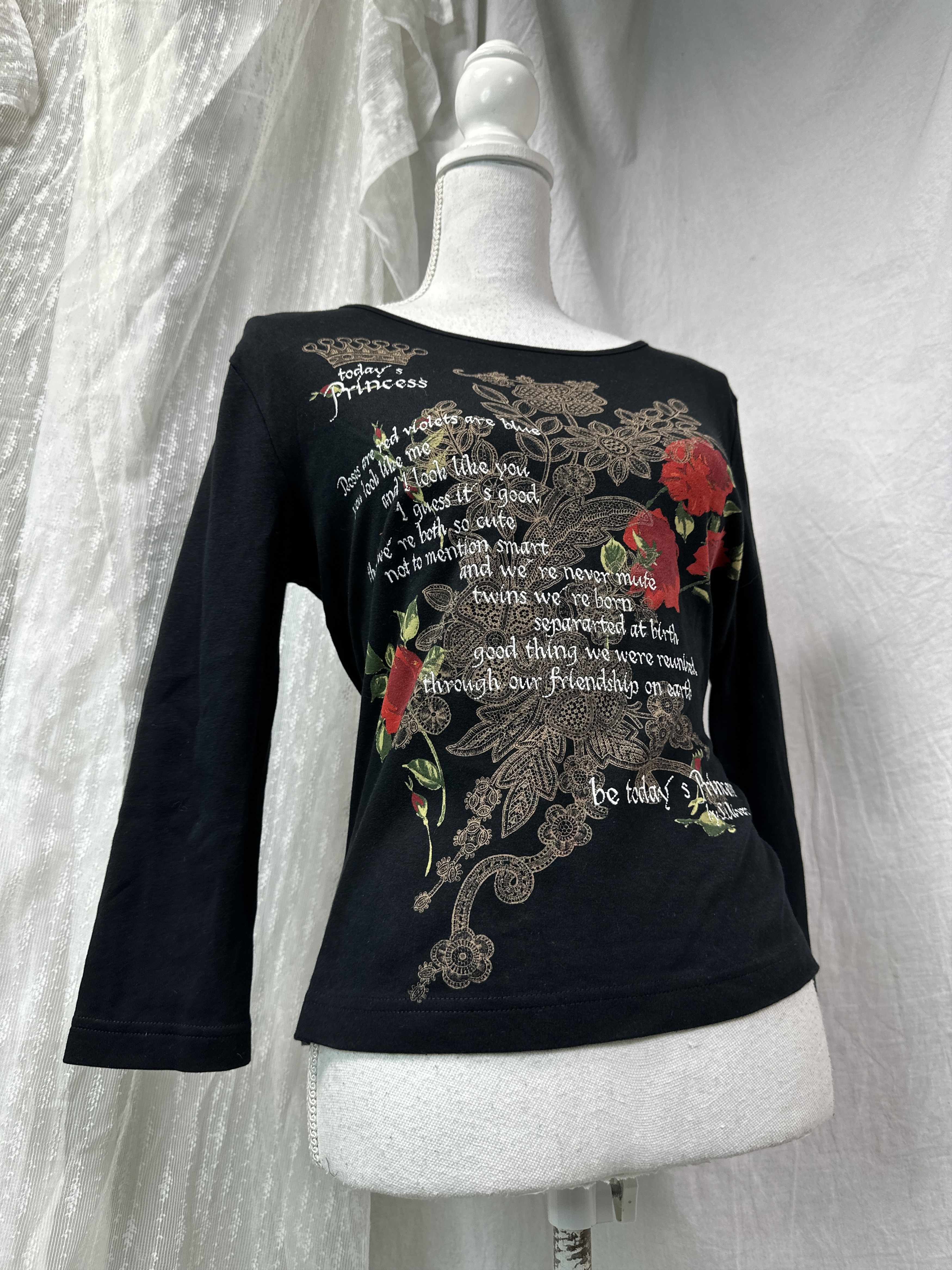 Vintage Vintage Avant Garde Printed Soul Mates Longsleeve Y2K Size M / US 6-8 / IT 42-44 - 1 Thumbnail