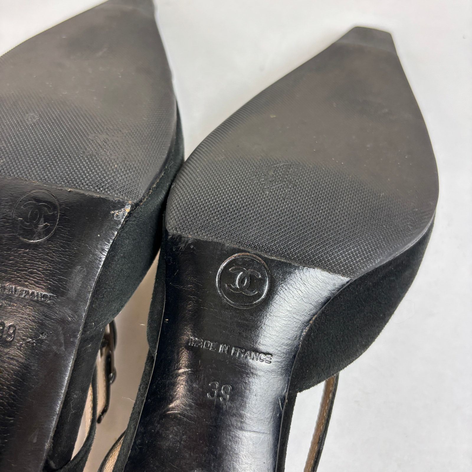 Chanel × Vintage VTG Chanel Suede Strappy Pointed Toe Kitten Heels Women's 39 Size US 9 / IT 39 - 9 Thumbnail