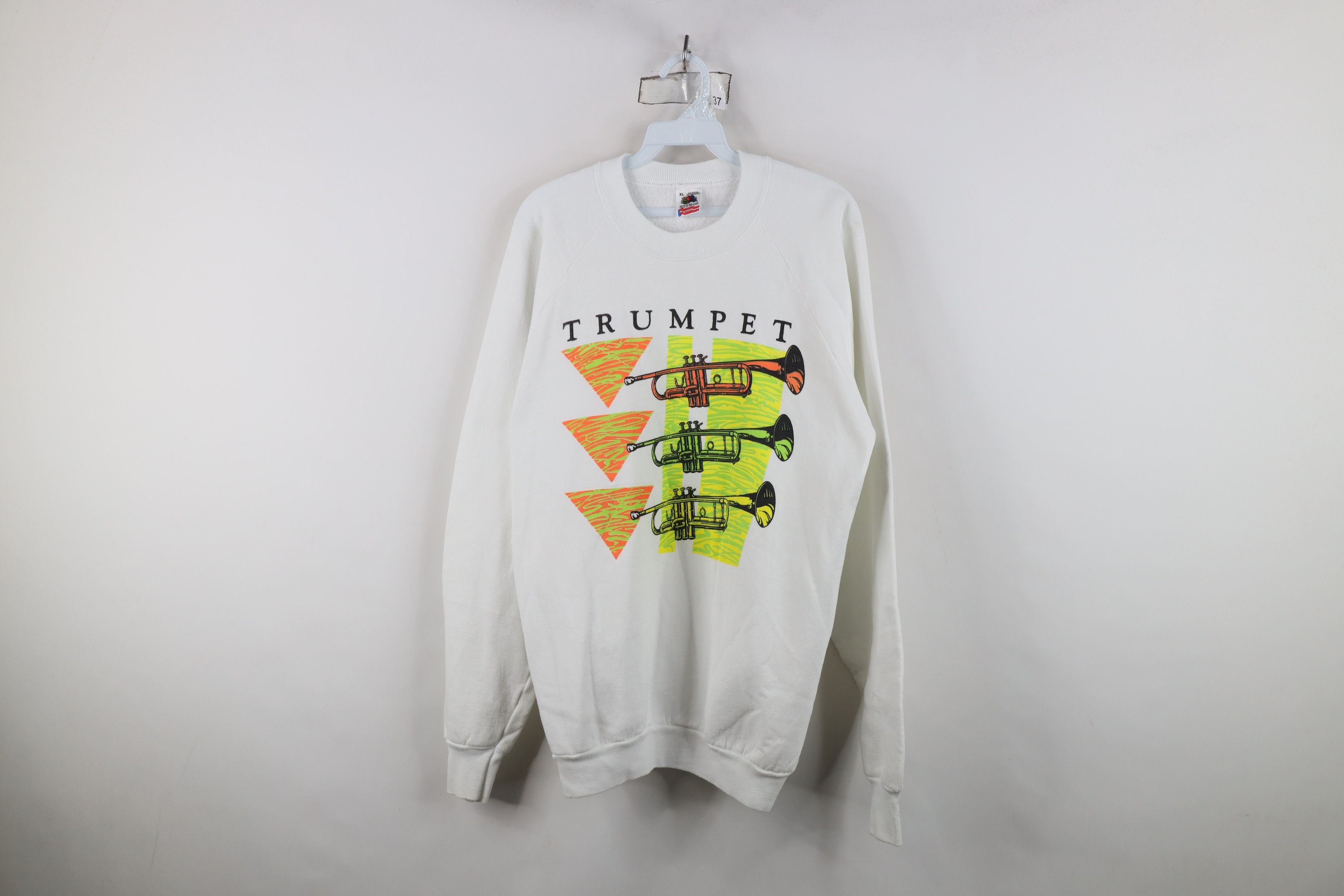 Vintage Vintage 90s Streetwear Musician Trumpet Jazz Sweatshirt USA Size US XL / EU 56 / 4 - 1 Thumbnail