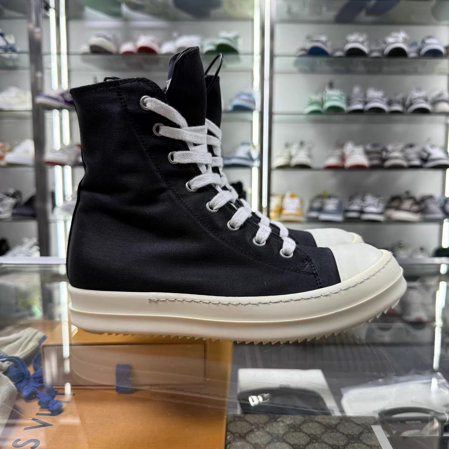 Rick Owens RO Converse Hi-Top Waxed Zip Sneaker 36 2W Size US 5.5 / IT 35.5 - 2 Thumbnail