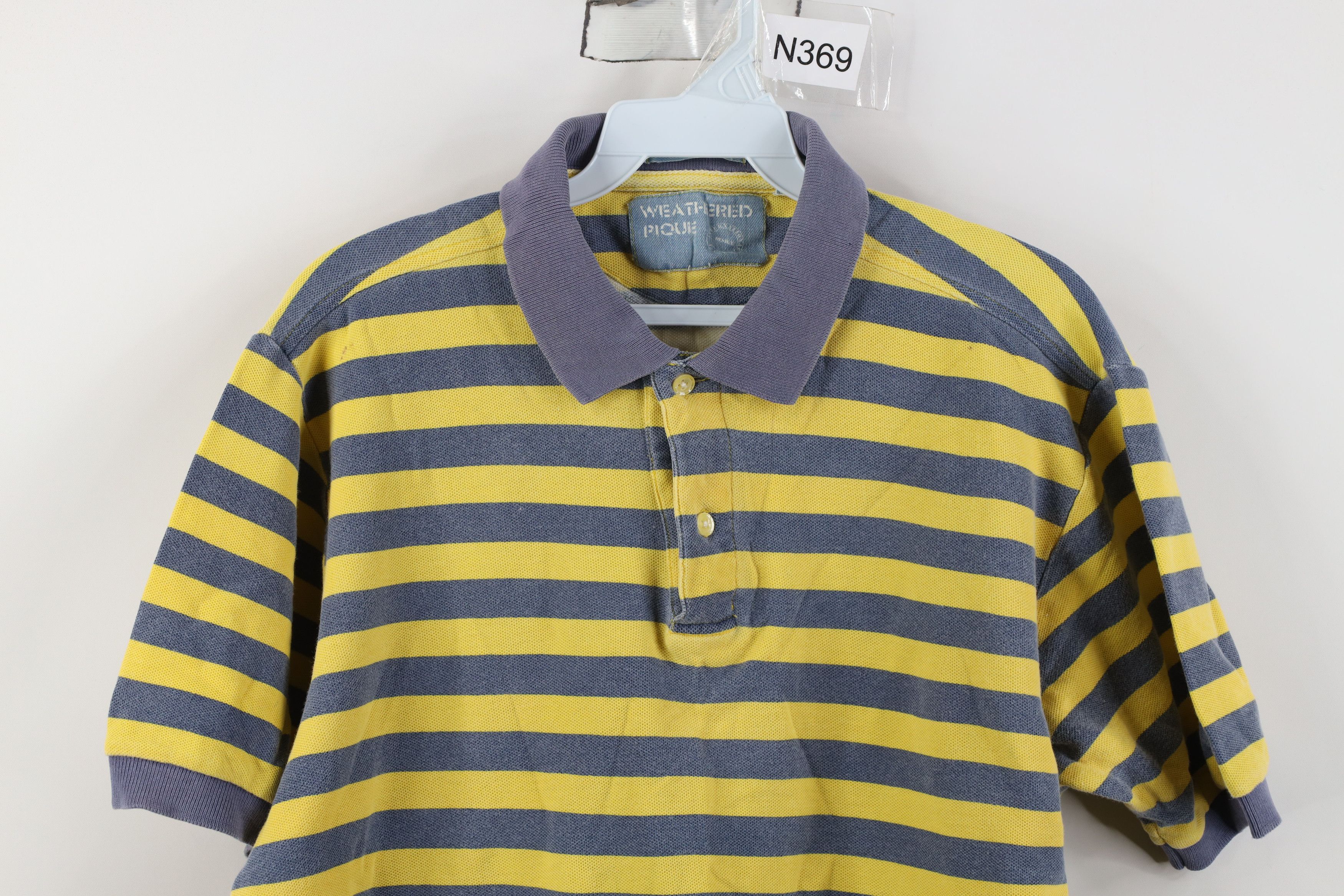 Vintage Vintage 90s Streetwear Weathered Stonewash Striped Golf Polo Size US M / EU 48-50 / 2 - 2 Thumbnail