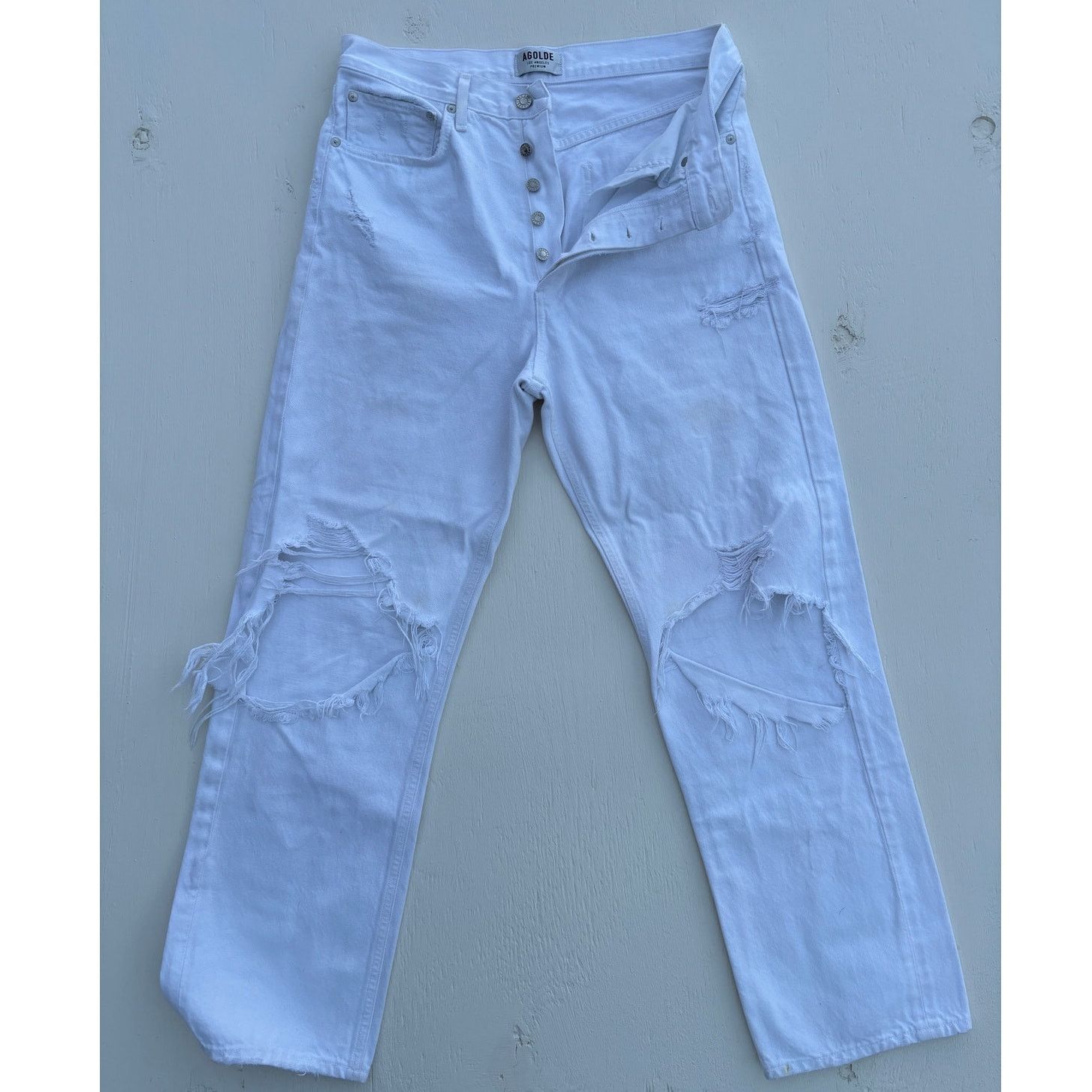 Agolde Agolde White Jeans Straight leg High Wasted Size 30" / US 8 / IT 44 - 1 Thumbnail