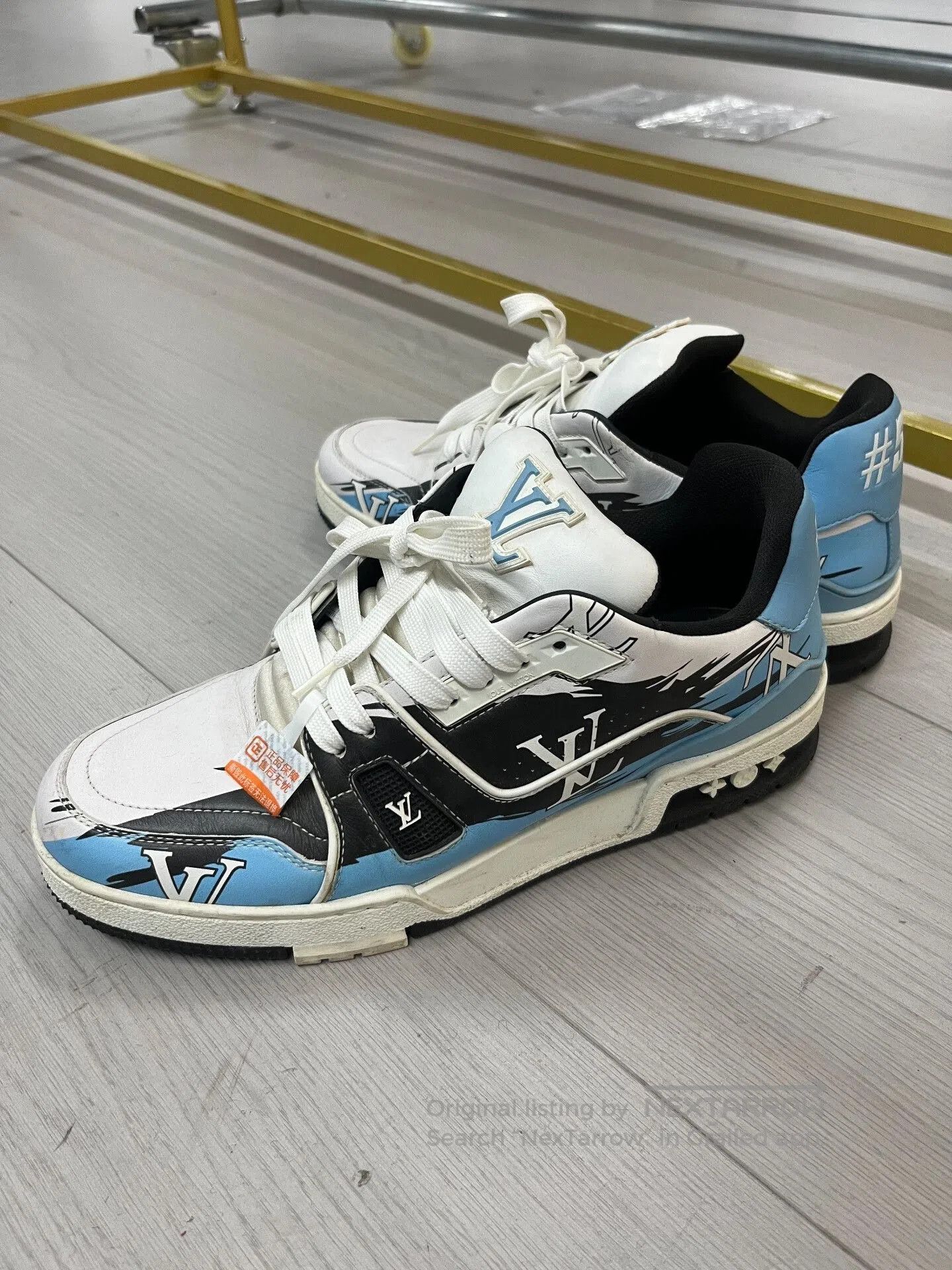 Louis Vuitton LV Trainer Black Blue Graffiti Sneakers. Size US 7.5 / EU 40-41 - 1 Thumbnail