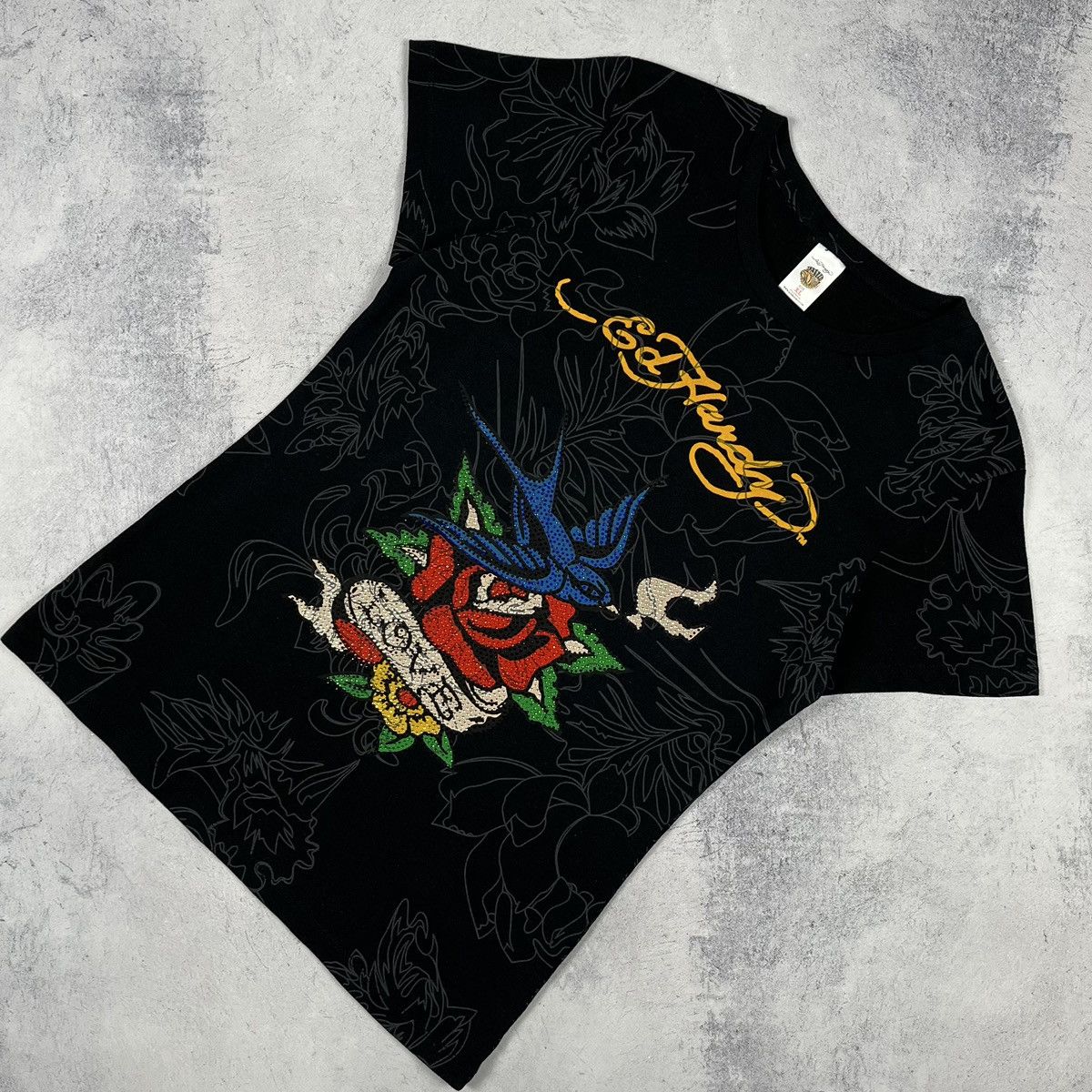 Ed Hardy Vintage Ed Hardy AOP tattoo y2k tee 90's | Grailed