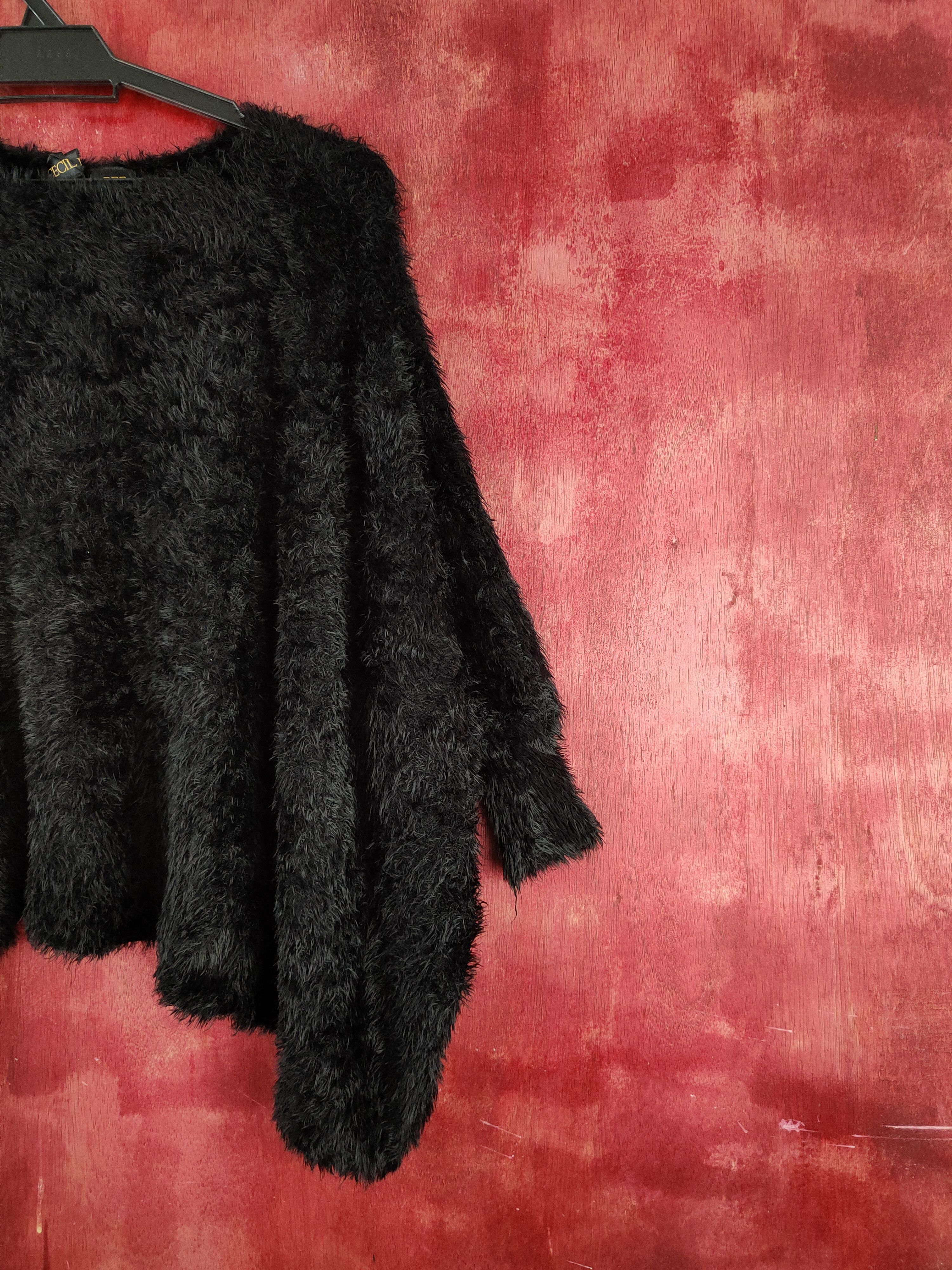 Aran Isles Knitwear × Designer × Japanese Brand Cecil McBee Black Shag Shaggy Fur Mohair Knitwear #S2036 Size L / US 10 / IT 46 - 6 Thumbnail