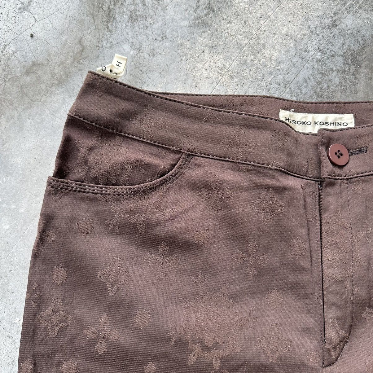Hiroko Koshino Homme × Japanese Brand VINTAGE HIROKO KOSHINO HOMME STRETCHABLE MONOGRAM PANTS Size 28" / US 6 / IT 42 - 3 Thumbnail