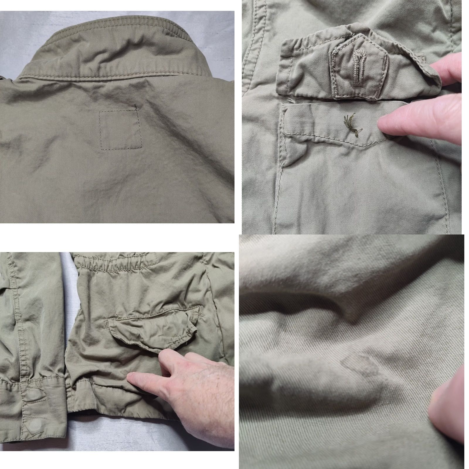 Gap GAP Women Small Olive Drab 100% Cotton Long Sleeve Utility Jacket, Regular Fit, Solid, Full Zip, Pockets, All Seasons, Casual, Green, Jacket, Women Size S / US 4 / IT 40 - 10 Thumbnail