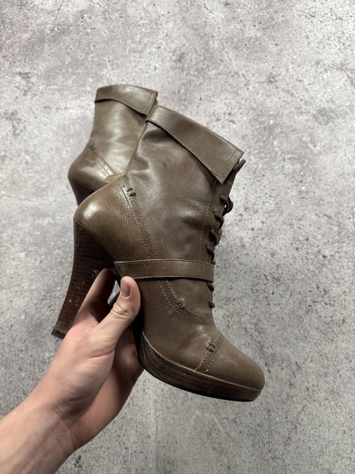 If Six Was Nine Vintage AS 98 Heel Rick Owens Style Leather Heels Boots Y2K Size US 7 / IT 37 - 20 Thumbnail