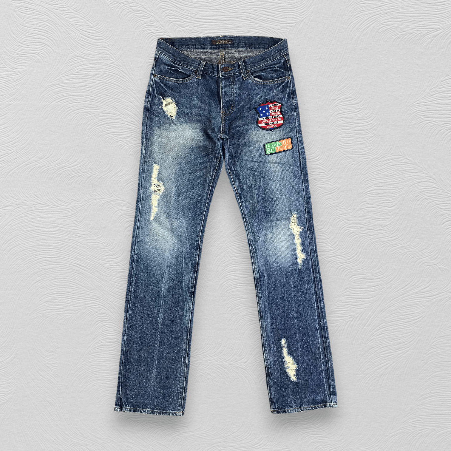 Japanese Brand Japanese Scheine Ripped Jeans Patchwork Denim Size US 30 / EU 46 - 1 Thumbnail