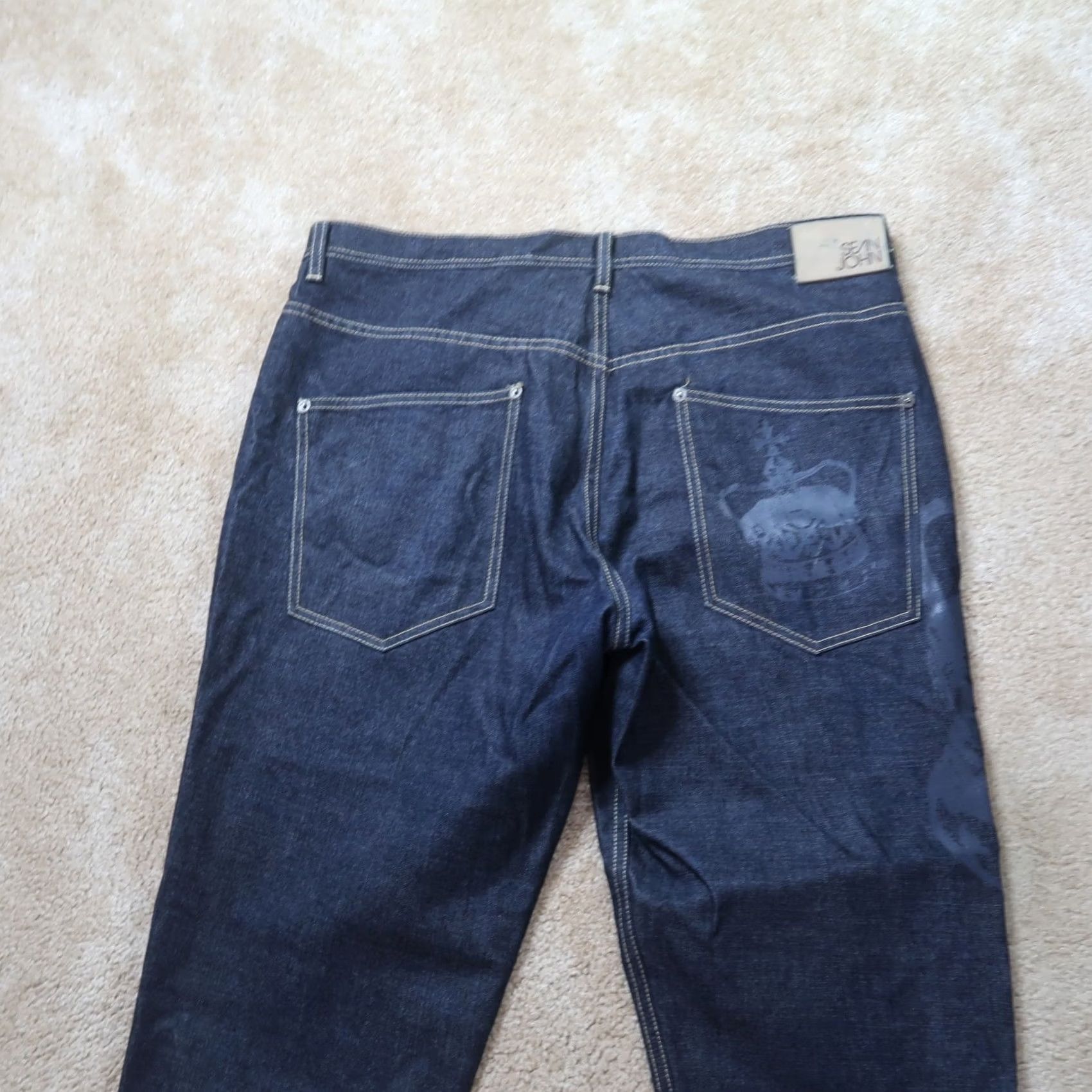 Sean John Vintage Sean John Baggy Jeans Jeans Mens 36x31 Blue Denim Straight Leg Distressed 90s USA Shirt Size US 36 / EU 52 - 6 Thumbnail
