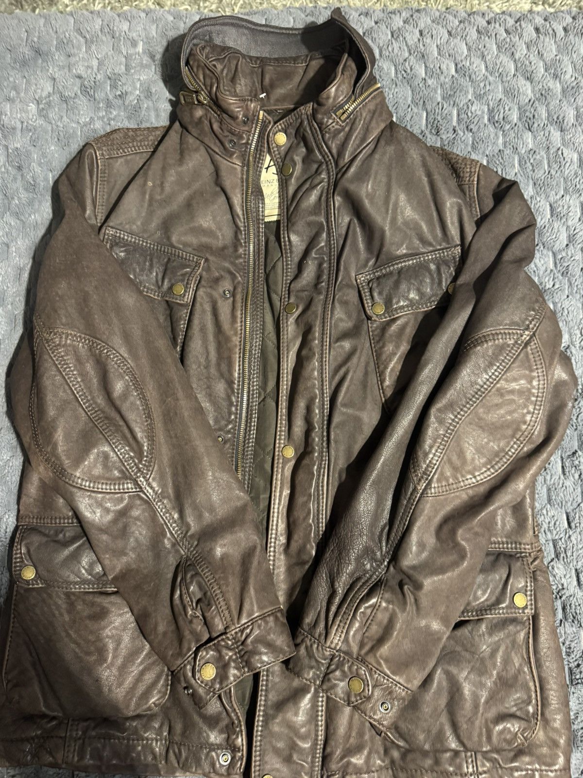 Other Heinz Bauer Leather jacket Size US L / EU 52-54 / 3 - 3 Thumbnail