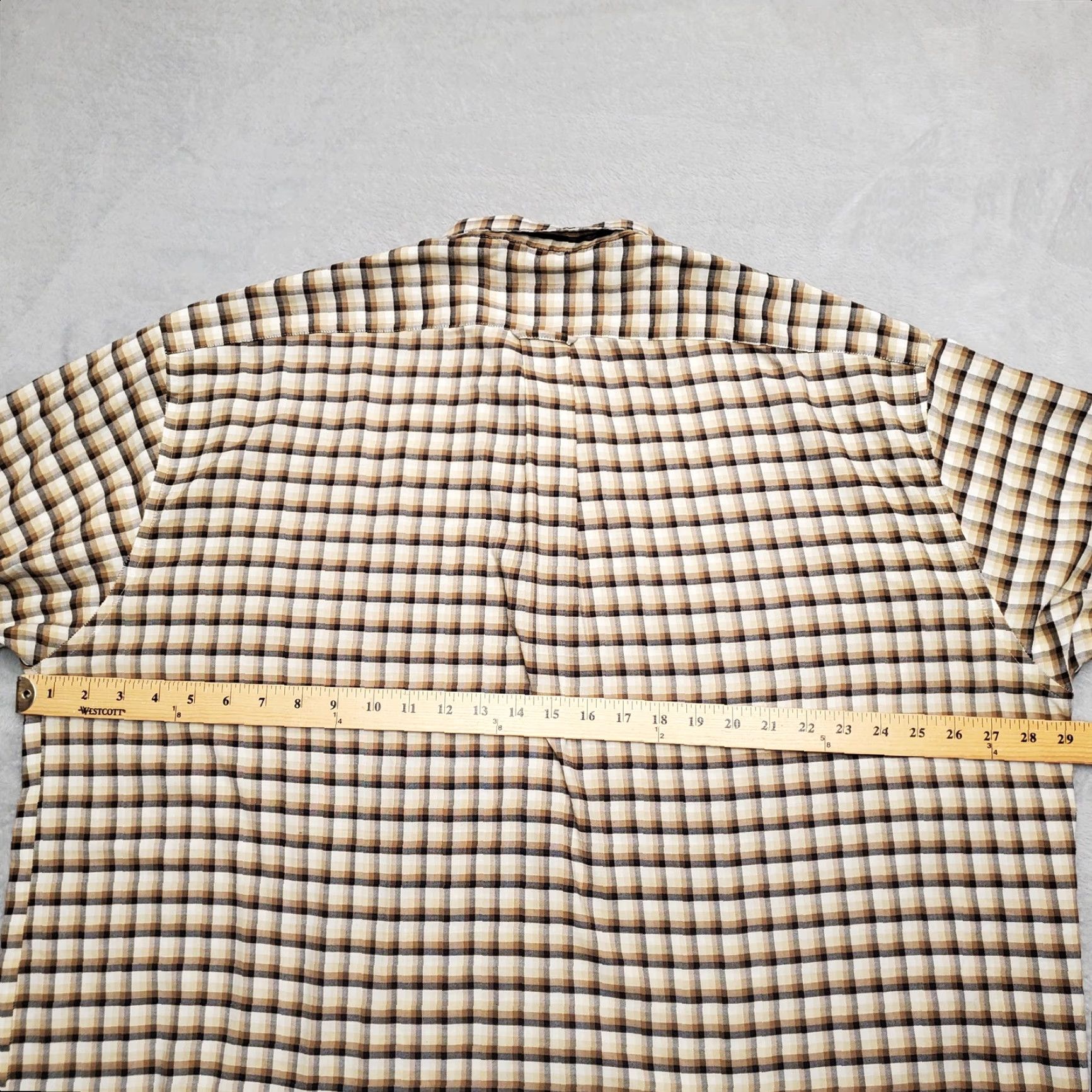 Garage VINTAGE Towncraft Shirt Men 2XL Beige Plaid Yard Work Garage Outdoor Dad Casual Button-Up Wrinkle Resistant Cotton Polyester Size US XXL / EU 58 / 5 - 7 Thumbnail